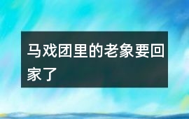 馬戲團里的老象要回家了