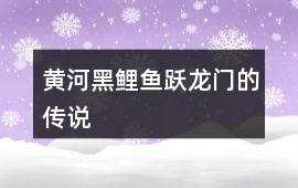 黃河黑鯉魚躍龍門的傳說
