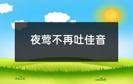 夜鶯不再吐佳音