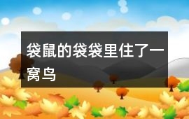 袋鼠的袋袋里住了一窩鳥