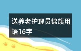 送養(yǎng)老護理員錦旗用語16字
