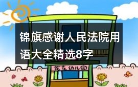 錦旗感謝人民法院用語大全精選8字