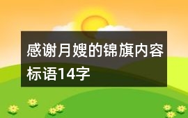 感謝月嫂的錦旗內容標語14字