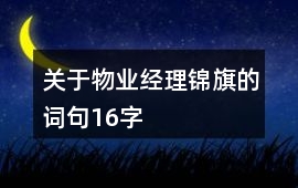 關于物業經理錦旗的詞句16字