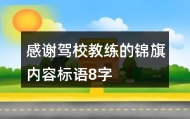 感謝駕校教練的錦旗內容標語8字