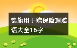 錦旗用于贈保險理賠語大全16字