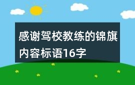 感謝駕校教練的錦旗內容標語16字