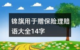 錦旗用于贈保險理賠語大全14字