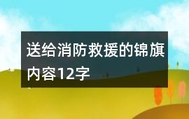 送給消防救援的錦旗內容12字