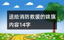 送給消防救援的錦旗內容14字