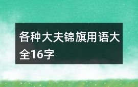 各種大夫錦旗用語大全16字