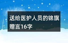 送給醫(yī)護(hù)人員的錦旗贈言16字