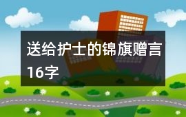送給護士的錦旗贈言16字