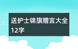送護(hù)士錦旗贈(zèng)言大全12字