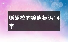 贈駕校的錦旗標語14字