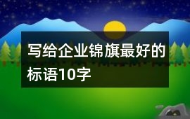 寫給企業(yè)錦旗最好的標語10字