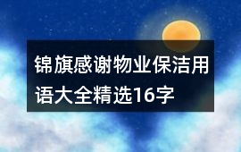 錦旗感謝物業保潔用語大全精選16字