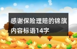 感謝保險理賠的錦旗內容標語14字