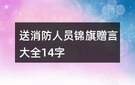 送消防人員錦旗贈言大全14字