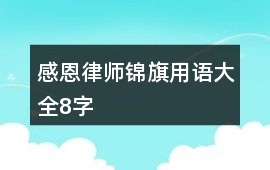 感恩律師錦旗用語大全8字