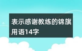 表示感謝教練的錦旗用語14字