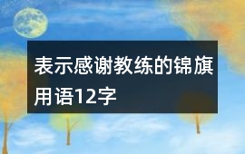 表示感謝教練的錦旗用語12字