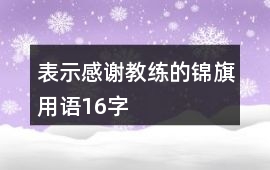 表示感謝教練的錦旗用語(yǔ)16字
