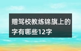 贈駕校教練錦旗上的字有哪些12字