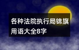 各種法院執行局錦旗用語大全8字