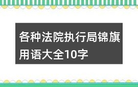 各種法院執行局錦旗用語大全10字