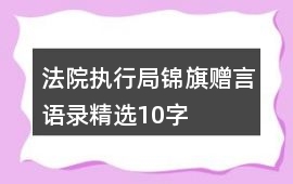 法院執行局錦旗贈言語錄精選10字