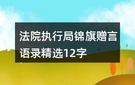 法院執(zhí)行局錦旗贈言語錄精選12字