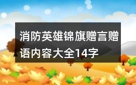 消防英雄錦旗贈言贈語內(nèi)容大全14字