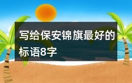 寫給保安錦旗最好的標語8字