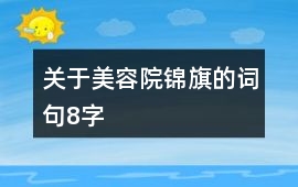 關于美容院錦旗的詞句8字