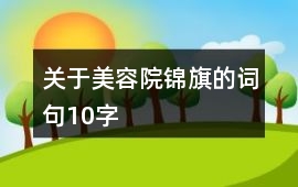 關于美容院錦旗的詞句10字