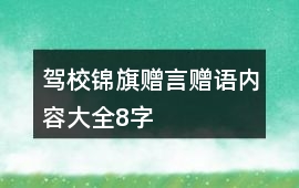 駕校錦旗贈言贈語內容大全8字