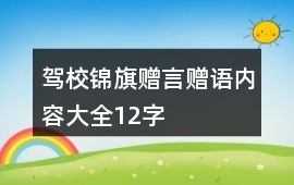 駕校錦旗贈言贈語內容大全12字