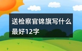 送檢察官錦旗寫什么最好12字