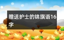 贈送護士的錦旗語16字