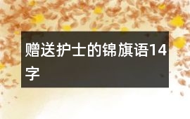 贈送護士的錦旗語14字