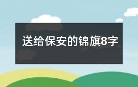 送給保安的錦旗8字