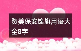 贊美保安錦旗用語大全8字