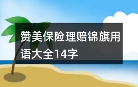 贊美保險理賠錦旗用語大全14字