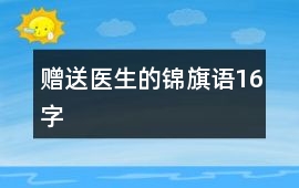 贈送醫生的錦旗語16字