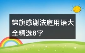 錦旗感謝法庭用語大全精選8字