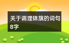 關于調理錦旗的詞句8字