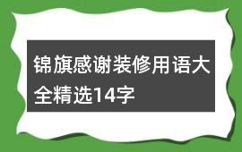錦旗感謝裝修用語大全精選14字
