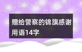 贈給警察的錦旗感謝用語14字