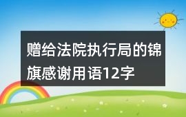 贈給法院執(zhí)行局的錦旗感謝用語12字